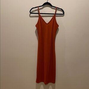 Elegant Orange Slip Dress